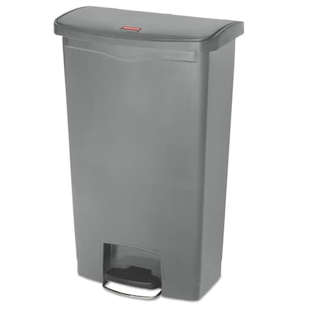 Rubbermaid Commercial Slim Jim Resin Step-On Container, Front Step Style, 18 gal, Gray 1883604